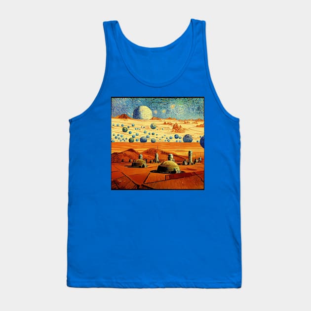 Starry Night in Mos Eisley Tatooine Tank Top by Grassroots Green